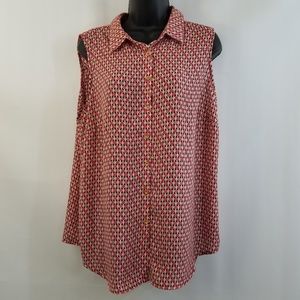 Zac & Rachel Sleeveless‎ Blouse Button Up